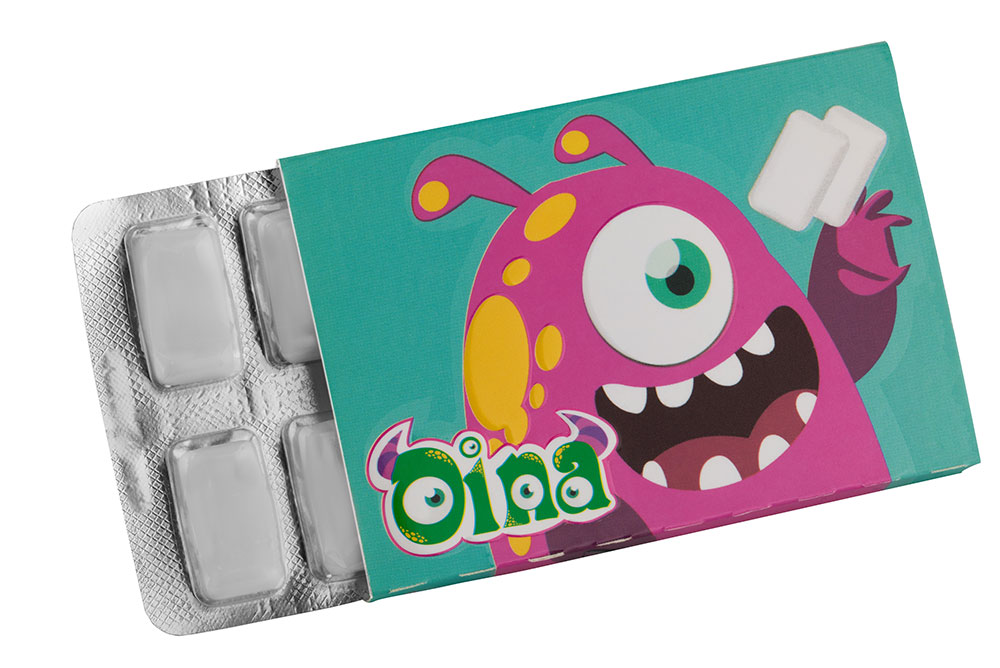 Monster blister pack dragee Chewing Gum- Green