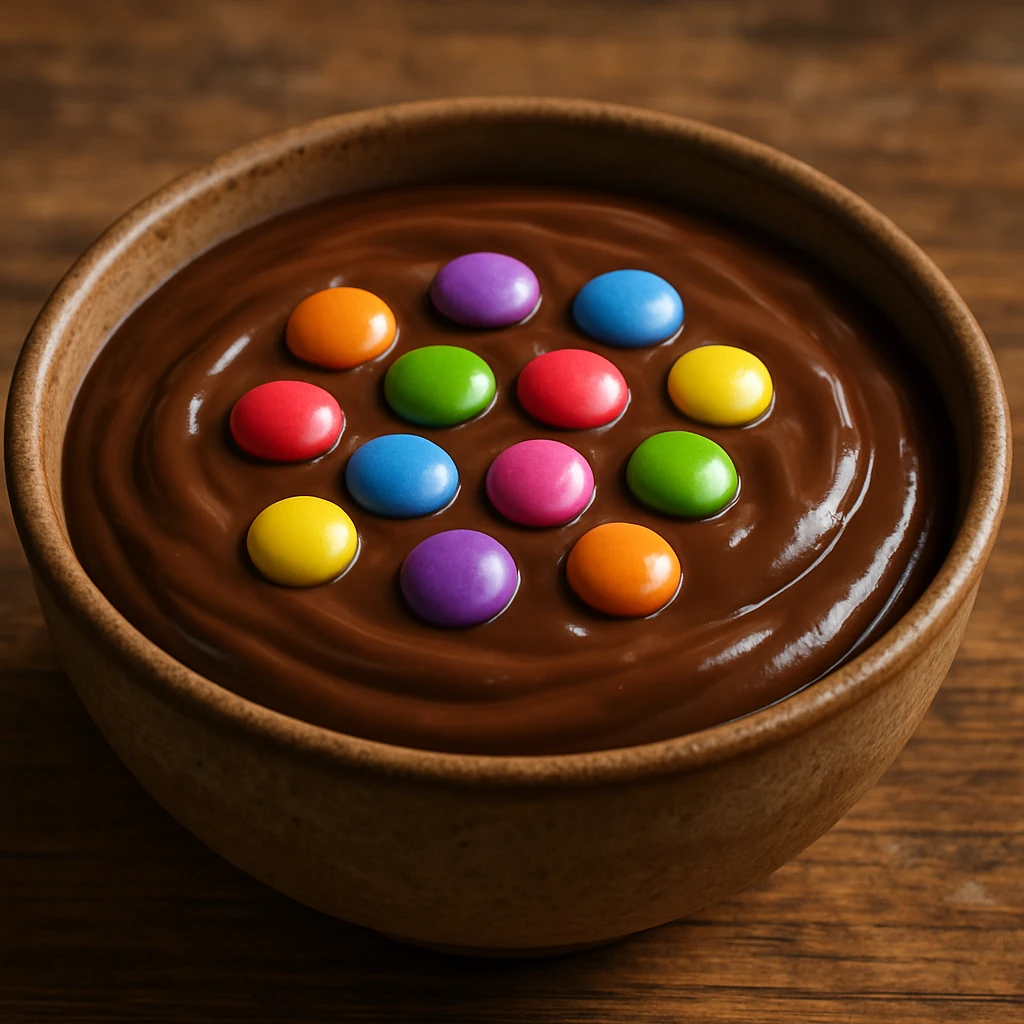 پودینگ شکلاتی با تزئین شوکو دراژه