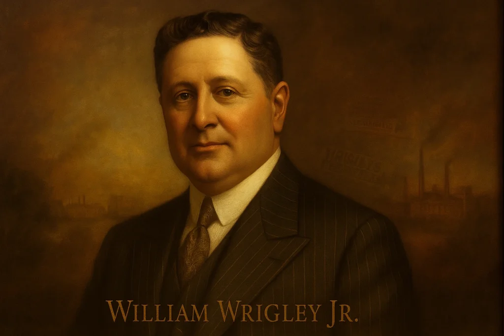 William Wrigley Jr. (ویلیام ریگلی جونیور) - بنیان‌ گذار شرکت معروف Wrigley Company، یکی از بزرگ‌ ترین تولید کنندگان آدامس در جهان