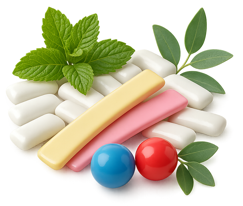 آدامس های جویدنی در طعم ها و اشکال مختلف